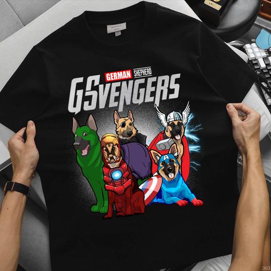 Discover Marvel Avengers German Shepherd shirt, German Shepherd Dog Tee, German Shepherd Gift, Dog Mom Shirt