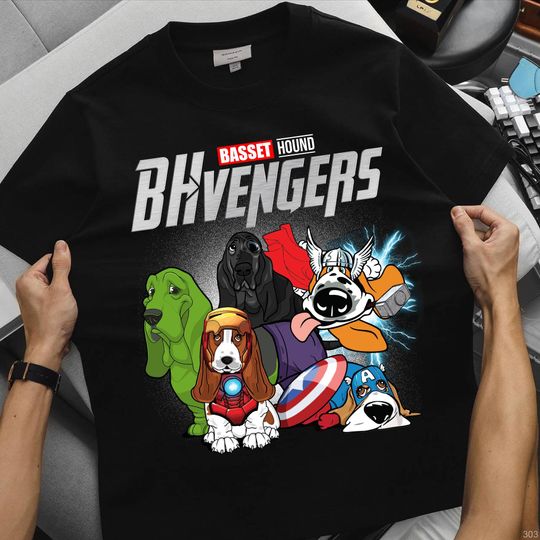 Discover Bhvengers Basset Hound Funny Superhero Marvel  Avengers Dog Lovers For Man For Women, Basset Hound Tee, Dog lovers Shirt