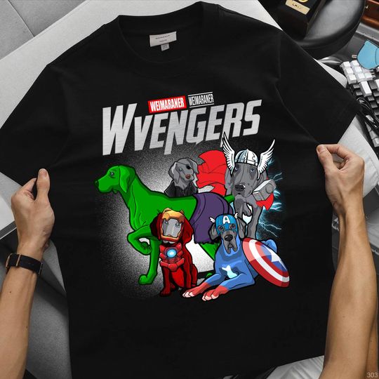 Marvel Weimaraner Avengers Shirt, Funny Superhero Dog Tee, Marvel Parody Weimaraner T-Shirt, Dog Dad Mom Gift, Pet Lover Shirt for Owners
