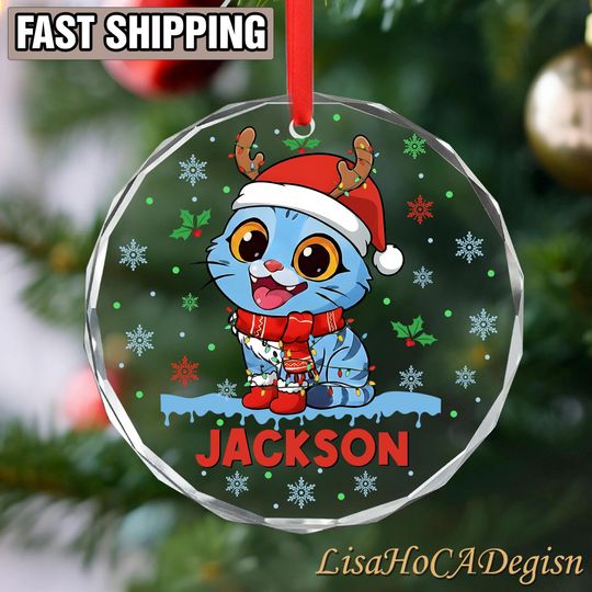 Demon Hunters Custom Glass Ornament for Her, Personalized Name KPOP Keepsake, KPOP Christmas Gift, Kpop Tigers Ornament