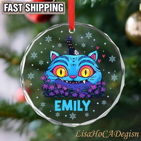 Demon Hunters Custom Glass Ornament for Her, Personalized Name KPOP Keepsake, KPOP Christmas Ornament