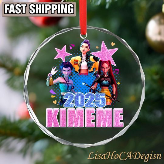 Personalized Name Glass Ornament, KPOP Christmas Keepsake, Mira Rumi Zoey, Demon Hunters Custom Decor