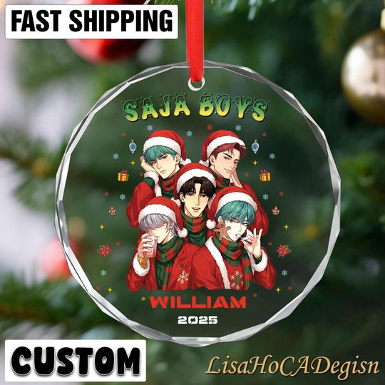 Personalized Demon Hunters Ornament, Saja Boys Christmas Ornament, Boy Band Ornament, 2025 Christmas Decoration