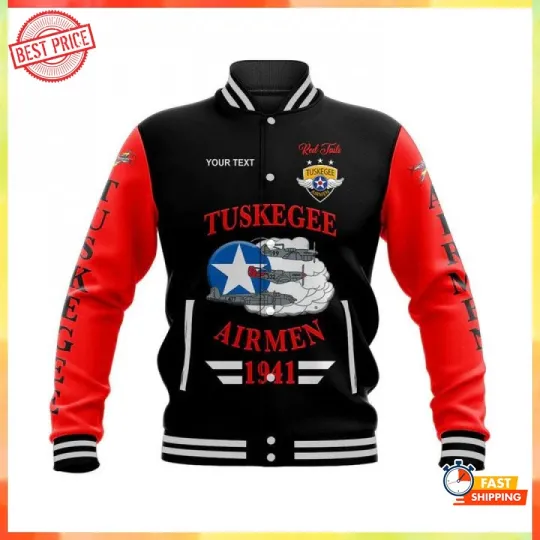 Custom Red Tails Tuskegee Airmen Baseball Jacket