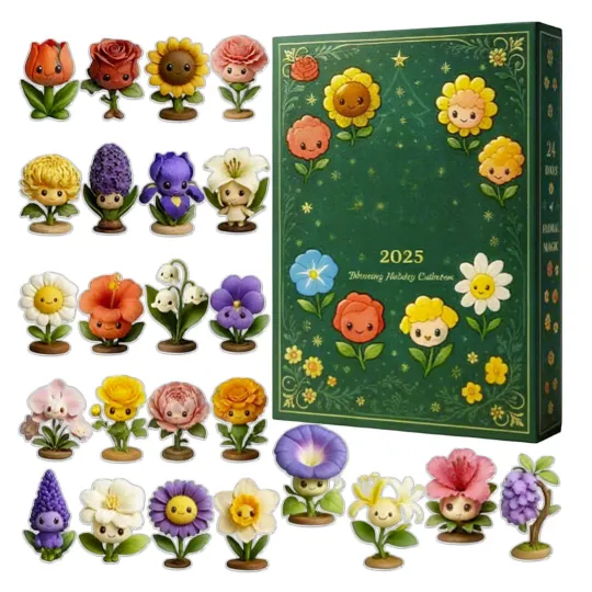 Discover Christmas Countdown Flowers Advent Calendar 2025, 24 Days 2D Blind Box Gifts