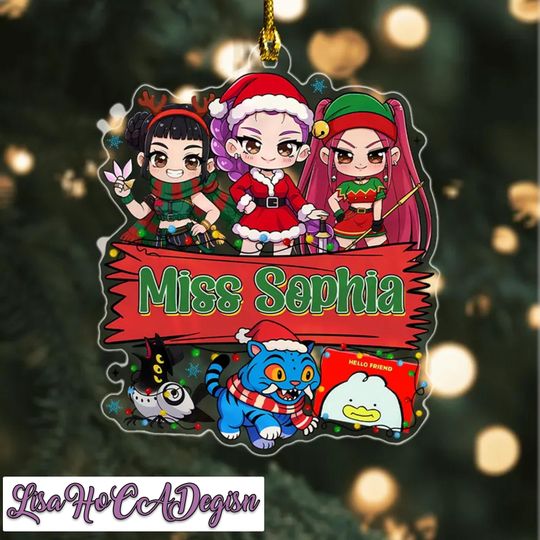 Discover Personalized Name Acrylic Ornament, Custom Kpop Demon Hunter Christmas Ornament, Saja Boys Holiday Decoration
