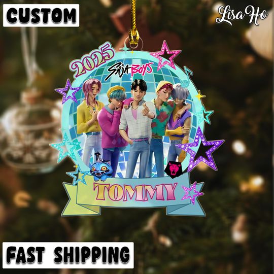 Discover Personalized Demon Hunters Saja Boys Acrylic Christmas Ornament