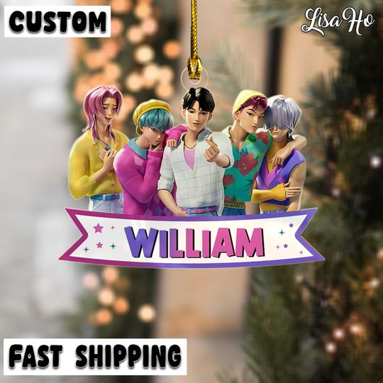 Discover Personalized Demon Hunters Saja Boys Acrylic Ornament for Christmas and Home Decor