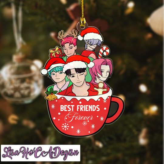 Discover Saja Boys Kpop Demon Hunters Acrylic Christmas Ornament Anime Boy Holiday Decor