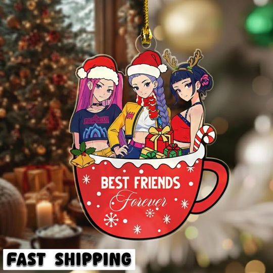 Discover Huntrix Kpop Demon Hunters Acrylic Christmas Ornament, Anime Girl Holiday Decor 2025