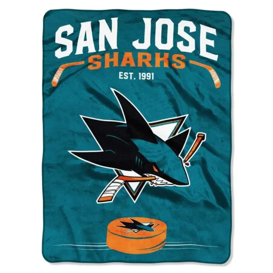 San Jose Sharks Plush Blanket, Soft & Warm