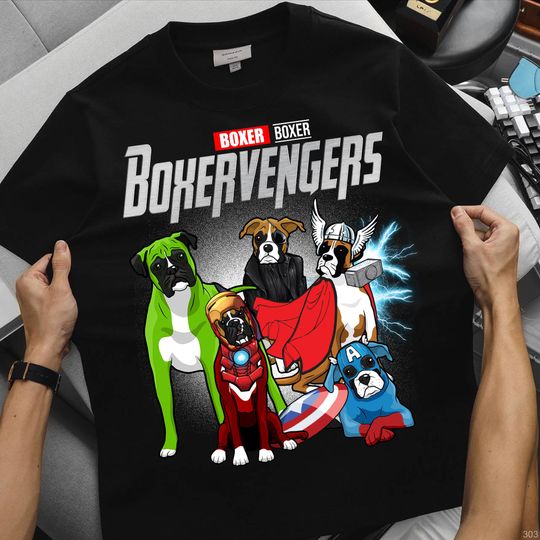 Discover Boxervengers Boxer Funny Superhero Marvel Avengers Dog Shirt, Boxer Mom Shirt, Dog Lover Shirt, Boxer Gift, Boxer Dog Mom