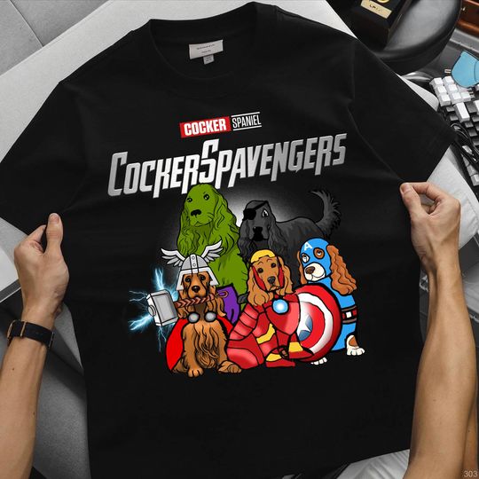 Marvel Avengers Cocker Spaniel CockerSpavengers Shirt, Funny Superhero Dog T-Shirt, Dog Dad Mom Gift, Pet Lover Shirt for Him or Her