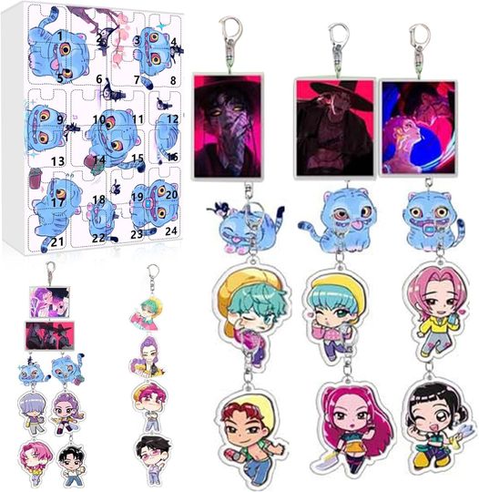 Discover Acrylic Advent Calendar Blind Box 2025 Keychain Countdown Calendar with 24 Toys Gifts for Kids Teens Holiday Decorations