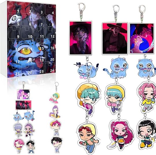 Discover Acrylic Advent Calendar 2025 - 24 Days Christmas Countdown Keychain Pendant, Surprise Gifts