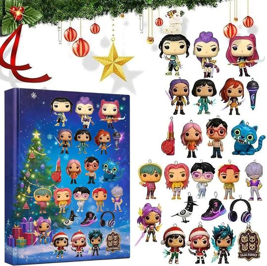Discover Acrylic Advent Calendar Blind Box Keychain with 24 3D Toy Gifts for Christmas and Halloween Decorations