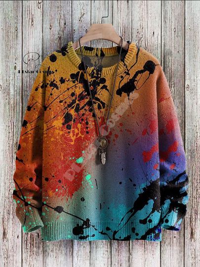 Discover Christmas Knitted Sweater Cat Animal Graffiti Tattoo Retro Vintage 3DPrint Unisex Pullover Harajuku Casual Funny Long Sleeves 17