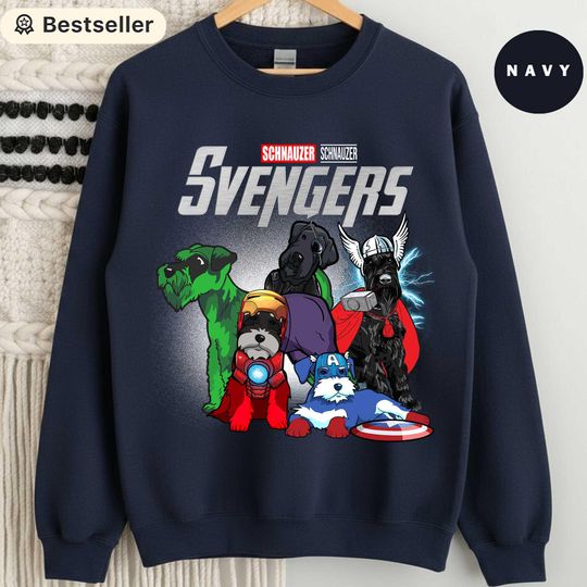 Discover Schnauzer Avengers Sweatshirt, Funny Superhero Dog Lover Gift, Marvel Dog Mashup Crewneck, Cute Schnauzer Mom Dad Sweater, Dog Owner Shirt