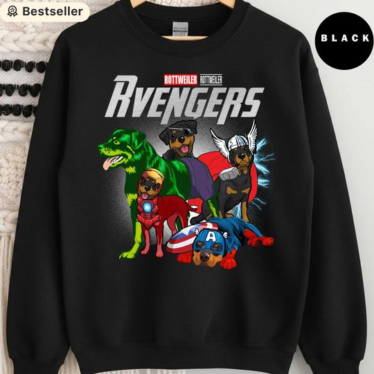 Discover Rottweiler Avengers Sweatshirt, Rottie Avengers Crewneck, Funny Superhero Dog Lover Gift, Marvel Dog Parody Sweater, Rottweiler Mom Dad Tee