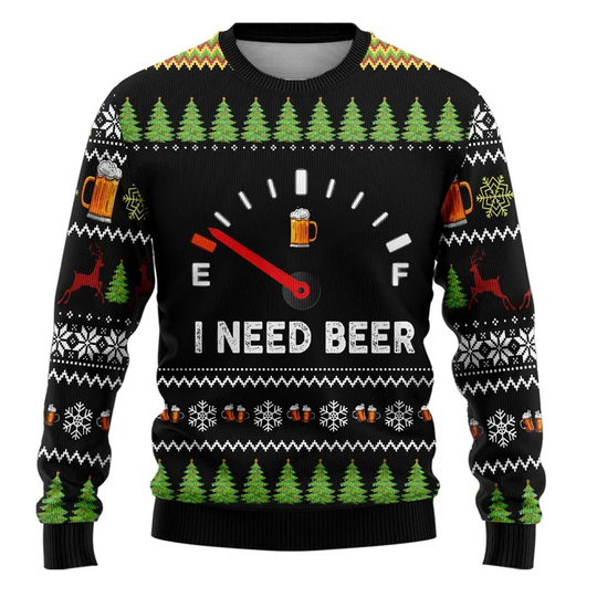 Fashion Beer Graphic Sweatshirts Men Women Casual Autumn Bar Party Ugly Christmas Sweater For Men Clothes Unisex Pullover Top