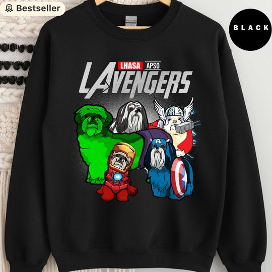 Discover Lhasa Apso Avengers Sweatshirt, Funny Dog Lover Gift, Marvel Parody Dog Shirt, Cute Superhero Lhasa Crewneck, Dog Breed Tee