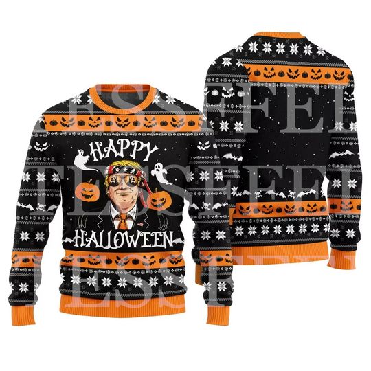 Discover Halloween Dog Cat Bear Cotton Christmas Knitted Ugly Sweater Vintage Winter Pullover Retro Long Sleeve 3DPrint Casual Harajuku G