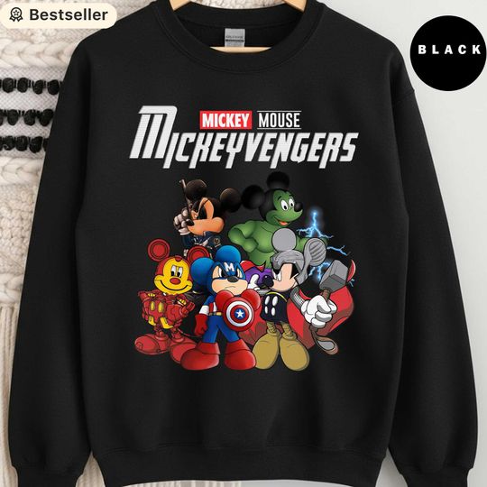 Discover Mickey Avengers Sweatshirt, Disney Marvel Mashup Crewneck, Funny Superhero Mickey Mouse Sweater, Cute Crossover Gift for Fans