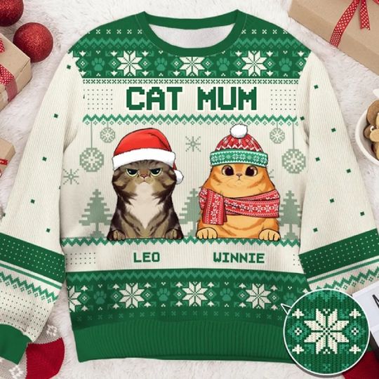 Discover Funny 3D Print Cat Sweater Men Women Ugly Christmas Sweaters Jumpers Tops Holiday Party Pullover Hoodie Sweatshirt Large Size