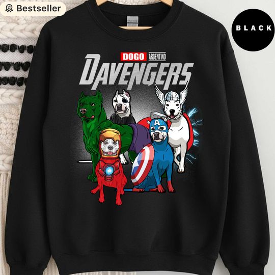 Discover Dogo Argentino Avengers Sweatshirt, Funny Dog Lover Gift, Marvel Parody Dog Shirt, Cute Superhero Dogo Crewneck, Dog Breed Pullover