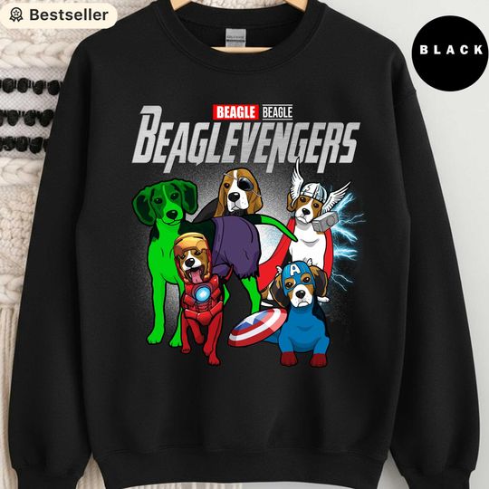 Discover Beagle Avengers Sweatshirt, Funny Dog Lover Gift, Marvel Parody Dog Shirt, Cute Superhero Beagle Crewneck, Dog Mom Pullover