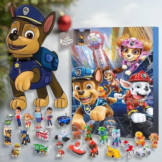 Acrylic Advent Calendar Blind Box Paw Patrol 24-Day Christmas Set for Kids Home Decor