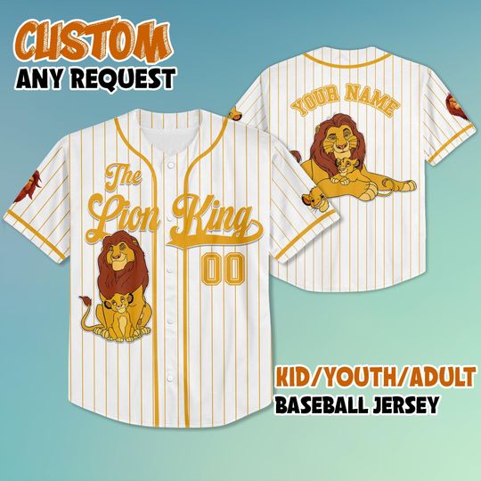 Discover Custom The Lion King Baseball Jersey, Personalized The Lion King Jersey Shirt, Disney Birthday Gift, Disney Vacation Trip, Gift For Fans
