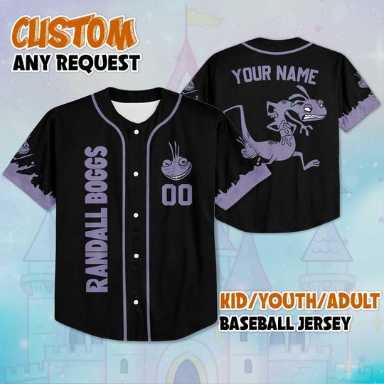 Discover Personalized Randall Boggs Baseball Jersey, Custom Disney Monsters Inc Shirt, Randall Disney Outfit, Matching Family Jersey