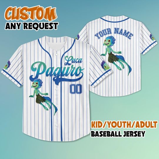 Discover Personalized Luca Baseball Jersey, Custom Luca Paguro Jersey Shirt, Disney Baseball Jersey Sports Cute Gifts For Fans Disney