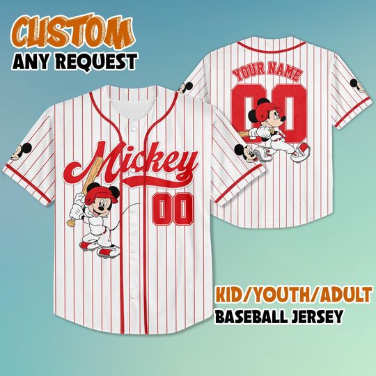 Discover Custom Mickey Mouse Baseball Jersey, Disney Mickey Mouse Jersey for Disney Fans, Disney Mickey Mouse Shirt
