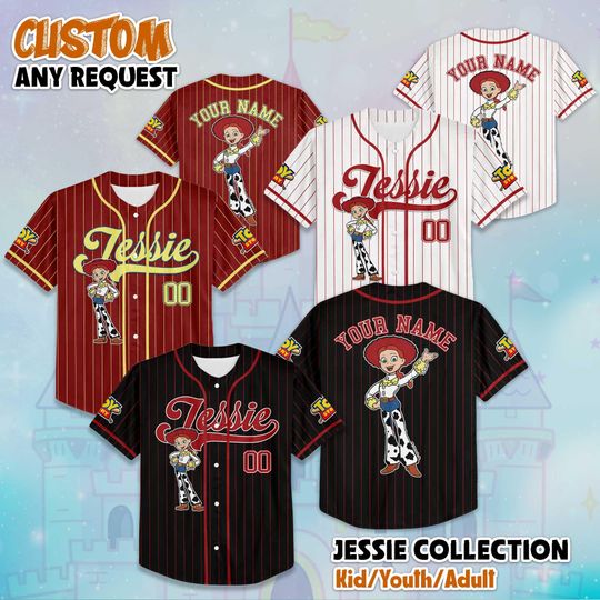 Discover Custom Disney Toy Story Jessie Baseball Jersey, Disney Jessie Baseball Shirt, Jessie Jersey Shirt, Disney Toy Story Fan Gift, Disney Shirt