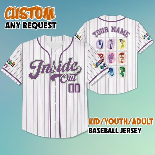 Discover Personalized Inside Out Baseball Jersey, Inside Out All Emotions Jersey, Disneyland Baseball Team Matching Outfit, Birthday Gift