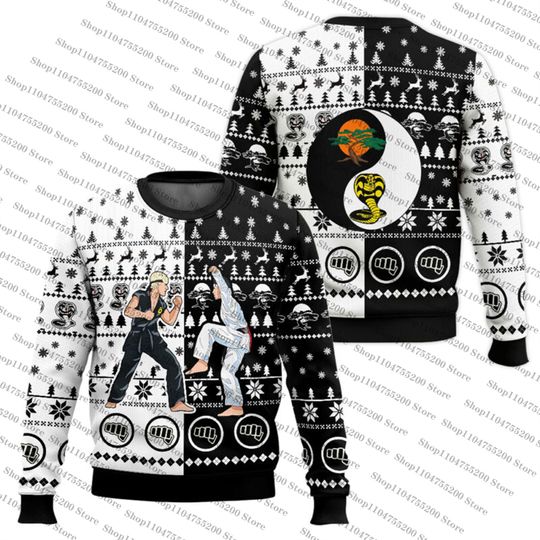 Daniel vs Johnny Cobra Kai Ugly Christmas Sweater Holiday Sweatshirt Men Women Pullover Xmas Santa 2026 New Hot Sale Top