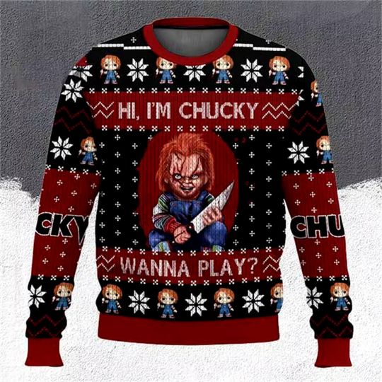 Discover 2026 Disney Men's Christmas Ugly Sweater 3D Printed Oversized Pullover New Men's Sweater Fashion New Men's Pullover Halloween Ho