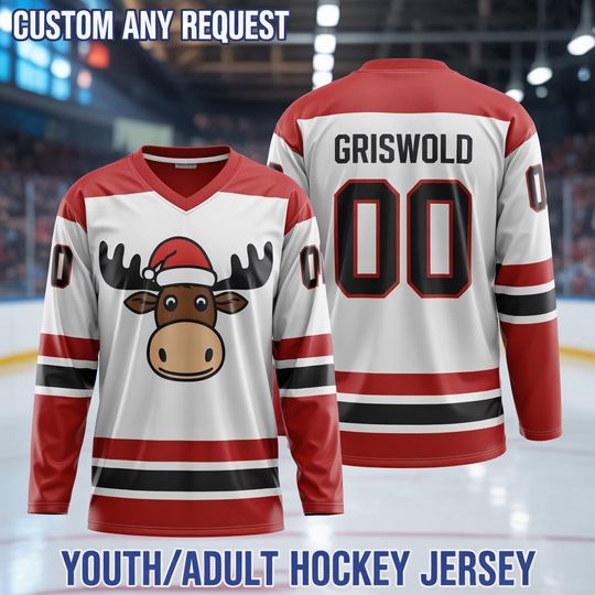 Discover Funny Christmas Family Vacation Hockey Jersey, Custom Holiday Team Shirt, Retro Griswold-Inspired Xmas Outfit Gift