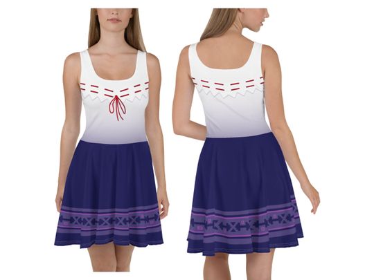 Encanto Luisa Skater Dress, Luisa Encanto Running Costume, Running Dress, Half Marathon Dress