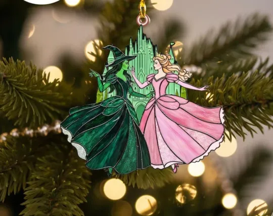 2D FLAT Wicked Ornament Christmas Acrylic 3.5 in 2025, Musical Christmas Decorat
