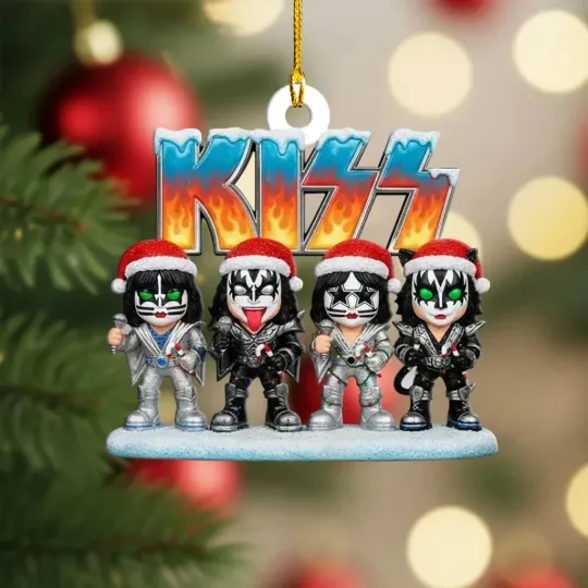 Discover 2D Flat - KISS 2025 Acrylic Ornament Christmas Tree Hanging Decor Acrylic 3.5 in