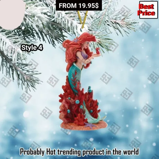 Discover 2d flat The Little Mermaid Christmas Ornaments