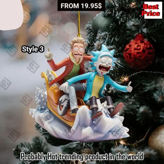Discover 2D FLAT Rick and Rickandmorty Christmas Ornaments