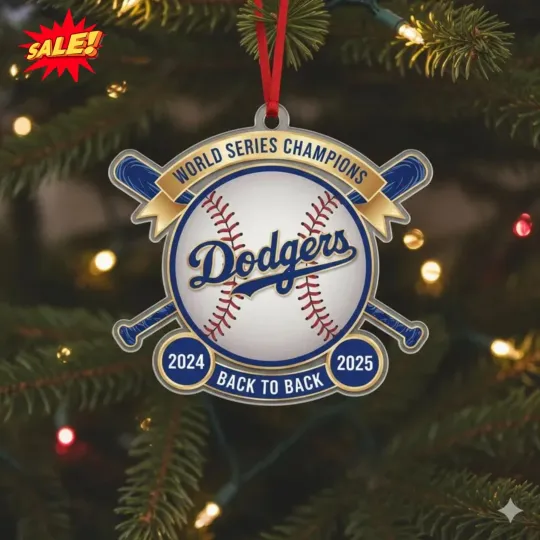 Discover Dodger World Series Champions 2025 Christmas Ornament, Back-to-Back