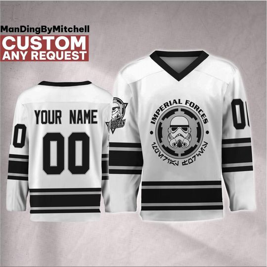 Discover Personalize Star Wars STORMTROOPER Imperial Forces White Hockey Jersey, Kid Adult Matching Hockey Jersey, Gift for Star Wars Fans