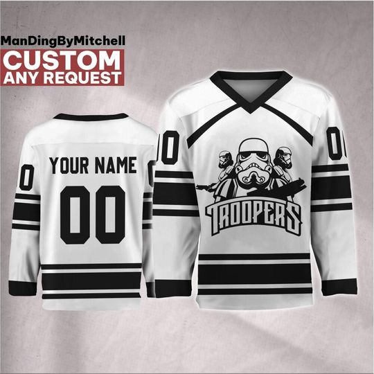 Discover Personalize Disney Star Wars Troopers Hockey Jersey, Kid Adult Matching Hockey Jersey, Gift for Star Wars Fans