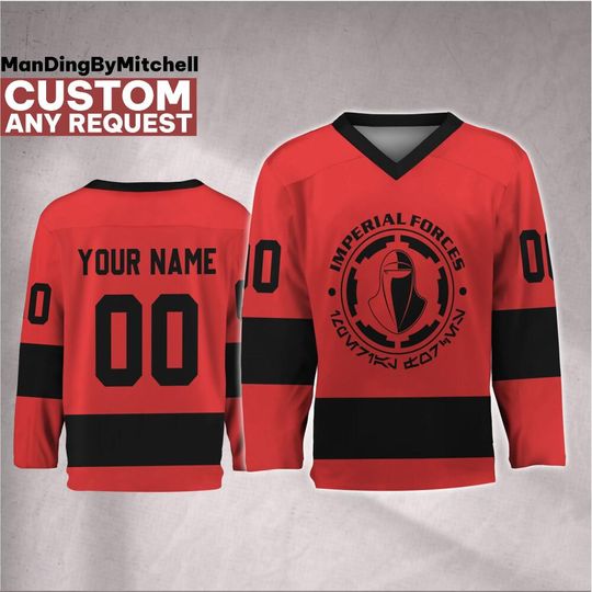 Discover Personalize Star Wars Royal Guard Dark Side Red Hockey Jersey, Kid Adult Matching Hockey Jersey, Gift for Star Wars Fans