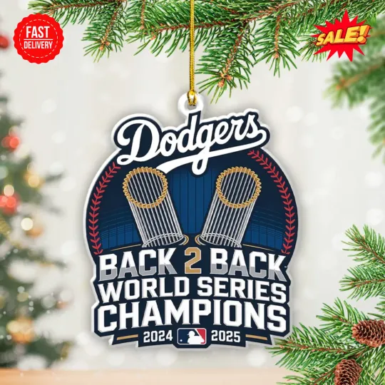 Discover Los Angeles Dodger World Series 2025 2-sided Acrylic Ornament